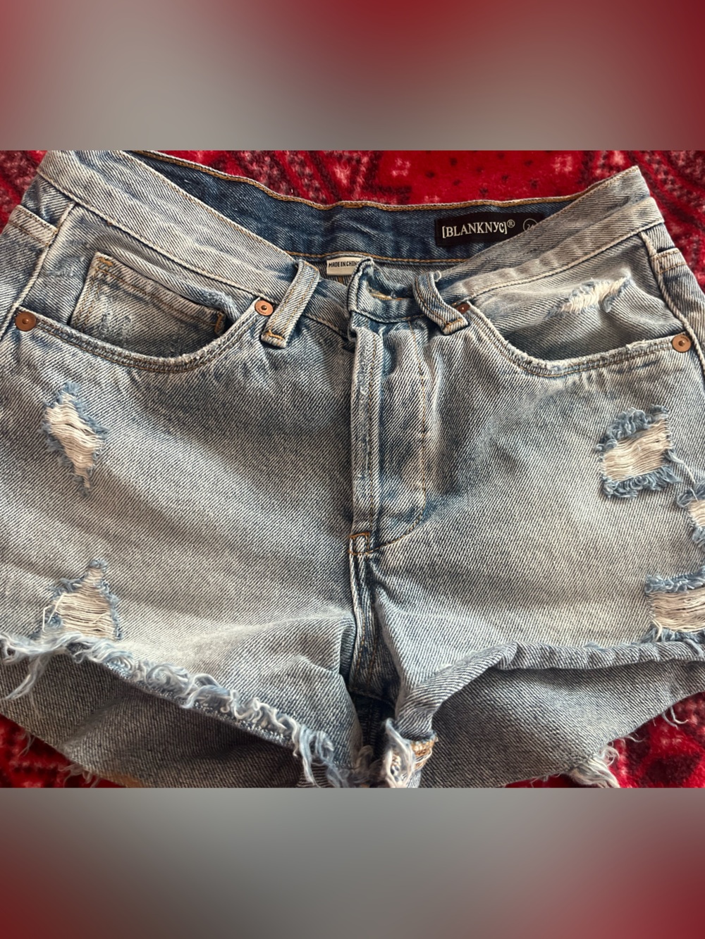 Blank NYC Light Blue High-Rise Denim Shorts